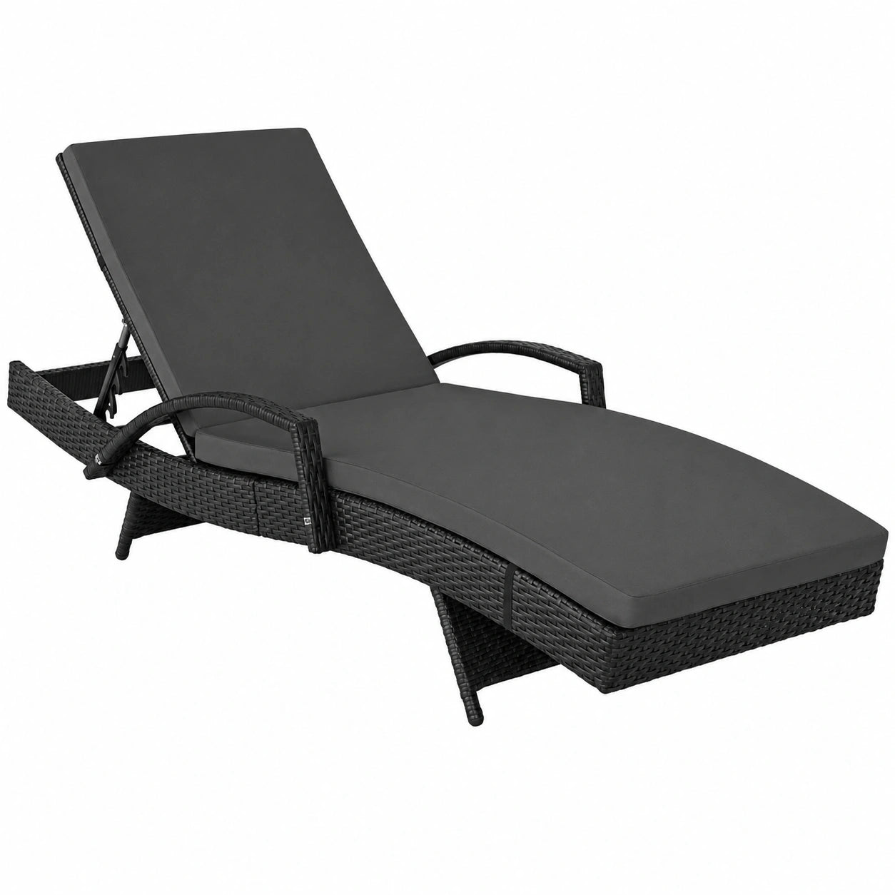Chaise Longue de Jardin Inclinable en R¨¦sine Tress¨¦e