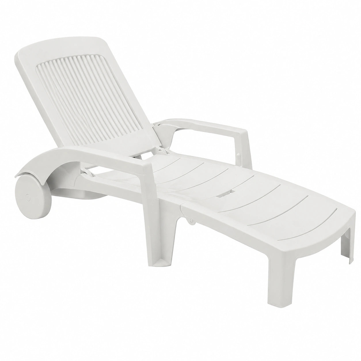Chaise Longue de Jardin R¨¦glable, Blanc, 187 x 73 x 28 cm