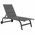 Chaise Longue Réglable avec Roues pour Extérieur