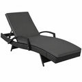 Chaise Longue de Jardin Inclinable en Résine Tressée