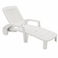 Chaise Longue de Jardin Réglable, Blanc, 187 x 73 x 28 cm