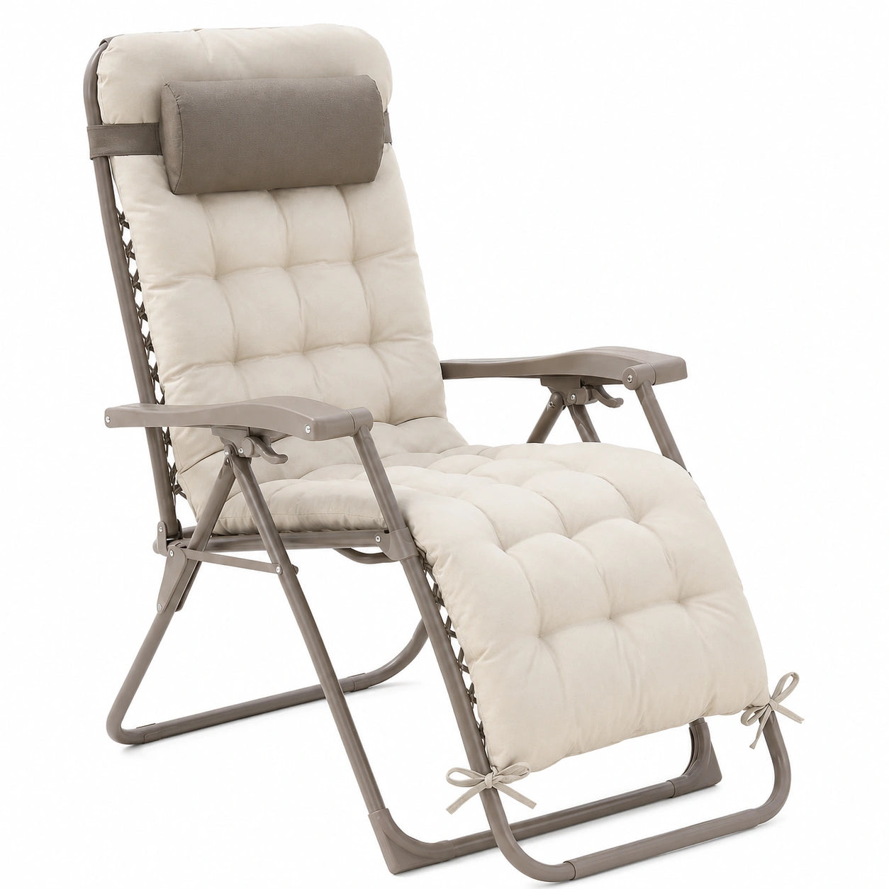 Chaise Longue Pliante Inclinable Z¨¦ro Gravit¨¦, Confort Ext¨¦rieur, Structure Acier et Toile R¨¦sistante